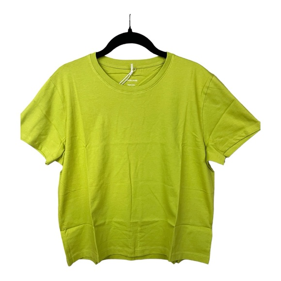 Everlane The Organic Cotton Box Cut Tee in Yellow Green L NWT - Picture 3 of 7